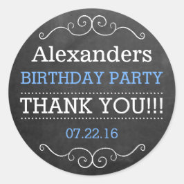 Pegatina Redonda Mirada a Chalkboard - Fiesta de cumpleaños