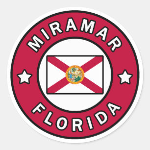 Pegatina Redonda Miramar Florida