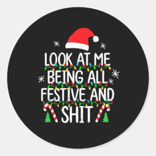 Pegatina Redonda Mírame Siendo Todos Navidades Festividades Y Graci