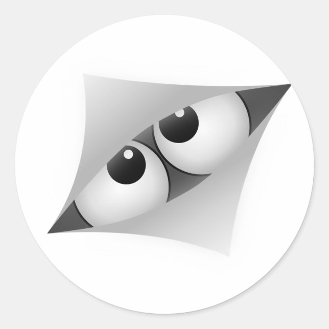 Pegatina Redonda Miran cartoon ojo a través de Hiendes (Anverso)