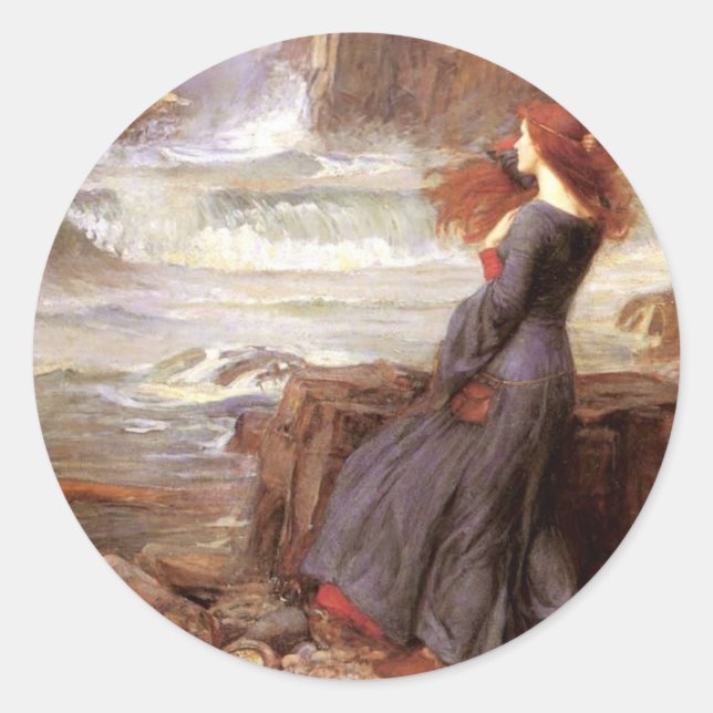 Pegatina Redonda Miranda - La tempestad (Anverso)