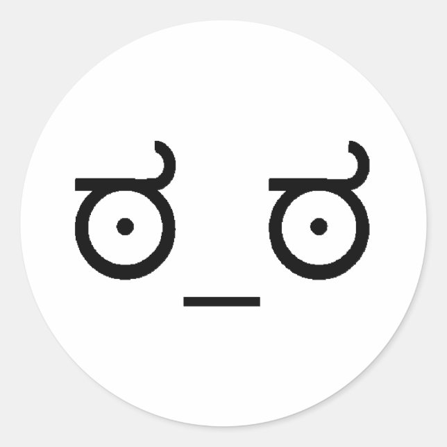 Pegatina Redonda Mirar La Desaprobación (Anverso)