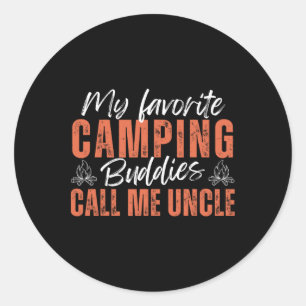 Pegatina Redonda Mis amigos favoritos de camping me llaman "Tío Pad