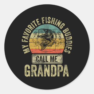 Pegatina Redonda Mis compañeros de pesca favoritos me llaman camise