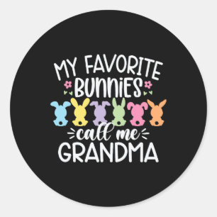 Pegatina Redonda Mis conejitos favoritos me llaman Madres de Pascua