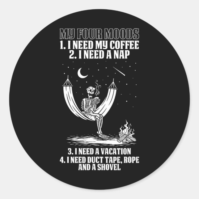 Pegatina Redonda Mis cuatro estados de ánimo Halloween Disstume Beb (Anverso)