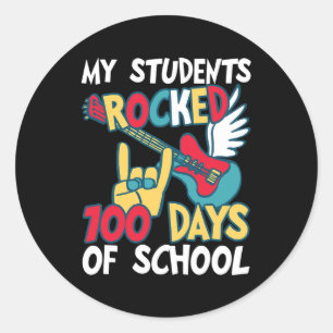 Pegatina Redonda Mis Estudiantes Llevaron 100 Días De Escuela Para