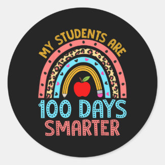 Pegatina Redonda Mis Estudiantes Son 100 Días Más Inteligentes Que 