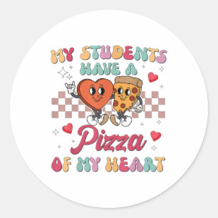 Pegatina Redonda Mis Estudiantes Tienen Una Pizza De Mi Maestro De 