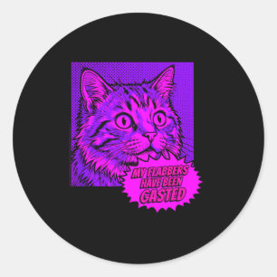 Pegatina Redonda Mis flabbers han sido gasted gato divertido de art
