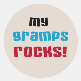 Pegatina Redonda Mis Gramps Rocks camisetas y regalos