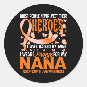 Pegatina Redonda Mis Héroes Llevo Naranja Para Mis Crps Nana Rsd Co