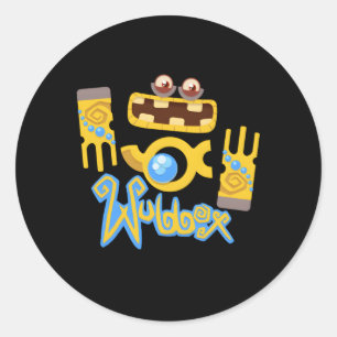 Pegatina Redonda Mis Monstruos Cantantes Wubbox Blue Small