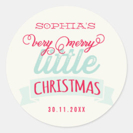 Pegatina Redonda Mis Navidades pequeños, , bebés, primero Navidades