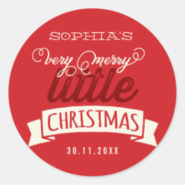 Pegatina Redonda Mis Navidades pequeños, , bebés, primero Navidades