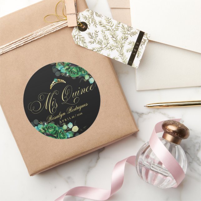 Pegatina Redonda Mis Quince (Regalar)