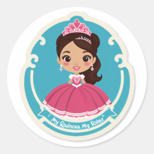 Pegatina Redonda ¡Mis Quince, Mis Reglas!" (Quinceañera)