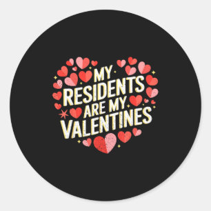 Pegatina Redonda Mis Residentes Son Mis San Valentín Diseño De Cora