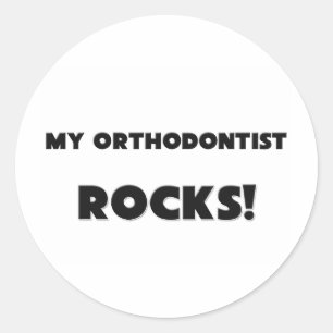 Pegatina Redonda ¡MIS ROCAS del Orthodontist!