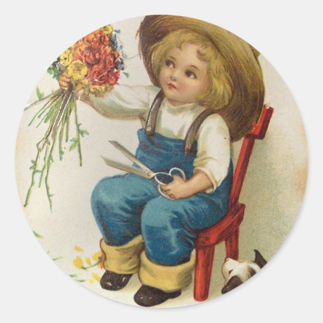 Pegatina Redonda Mis San Valentín Piensa En Mí Stickers (Anverso)