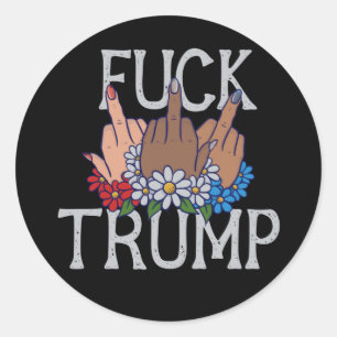 Pegatina Redonda Mis sentimientos sobre Donald Trump United