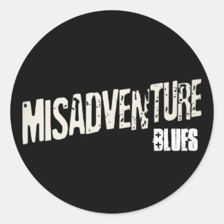 Pegatina Redonda misadventurelogo, BLUES