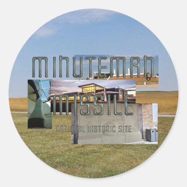 Pegatina Redonda Misil Minuteman ABH (Anverso)