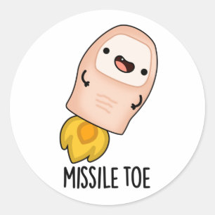 Pegatina Redonda Misil Toe Funny Mistletoe Pun