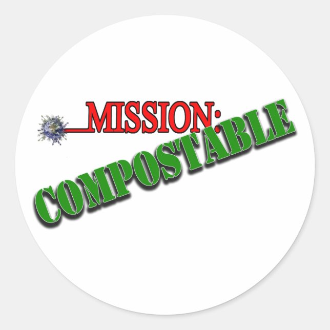 Pegatina Redonda Misión: COMPOSIBLE (Anverso)
