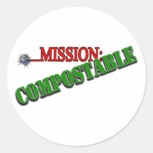Pegatina Redonda Misión: COMPOSIBLE