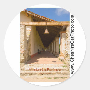 Pegatina Redonda Misión La Purísima California Productos