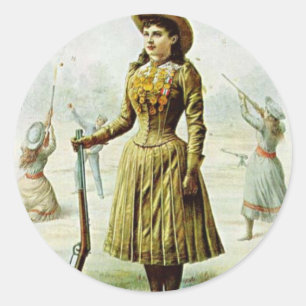 Pegatina Redonda Miss Annie Oakley