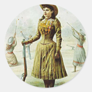Pegatina Redonda Miss Annie Oakley