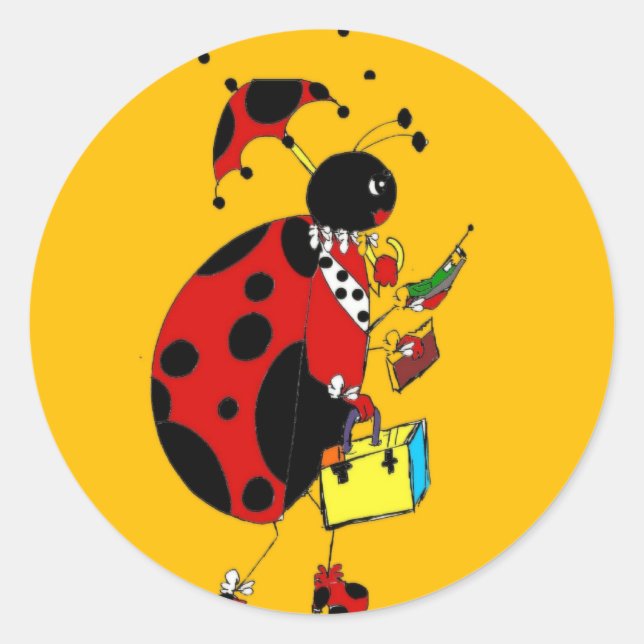 Pegatina Redonda Miss Ladybug (Anverso)