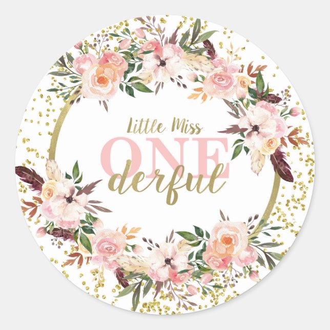 Pegatina Redonda Miss ONEmaravillosas Pegatinas (Anverso)