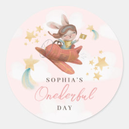 Pegatina Redonda Miss Onemaravillosas Starry 1º cumpleaños