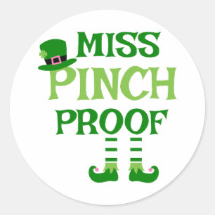 Pegatina Redonda Miss Pinch Proof ☘️ 🚫