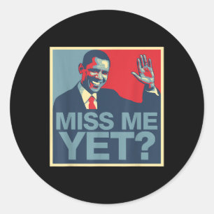 Pegatina Redonda Miss Yo Aún Obama 44 Presidente