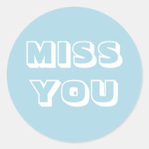 Miss You, azul claro blanco moderno negrita