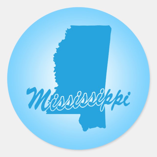 Pegatina Redonda Mississippi Estatal (Anverso)