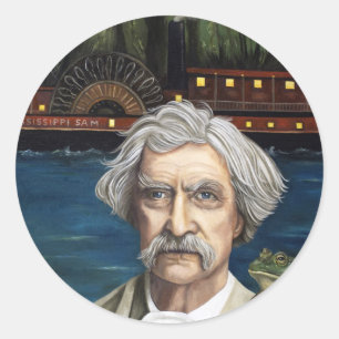 Pegatina Redonda Mississippi Sam Aka Mark Twain