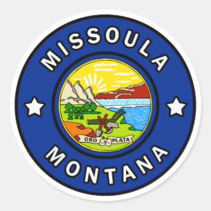 Pegatina Redonda Missoula Montana