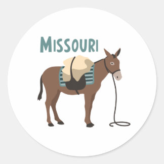 Pegatina Redonda Missouri Mule