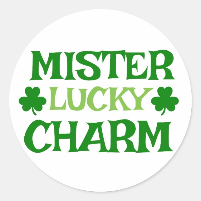 Pegatina Redonda Mister Lucky Charm 🍀 (Anverso)