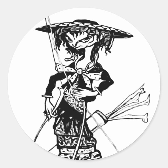 Pegatina Redonda Mistigris de "The City Curious" (Anverso)