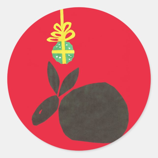 Pegatina Redonda Mistletoe (Anverso)