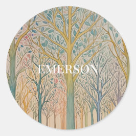 Pegatina Redonda Misty Reverie