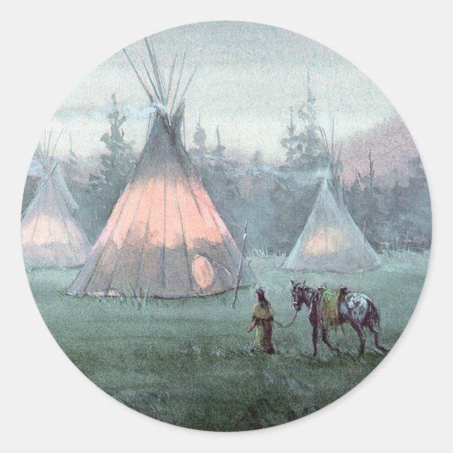 Pegatina Redonda MISTY TIPI de SHARON SHARPE (Anverso)