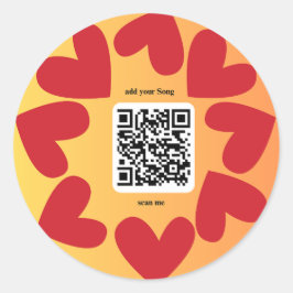 Pegatina Redonda Mit individuellen persönlichen Song per QR-Code