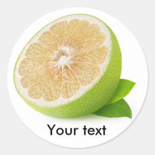 Pegatina Redonda Mitad de pomelo blanco